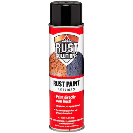 Ags Spray Paint, Black, Matte, 14 oz AOR-14
